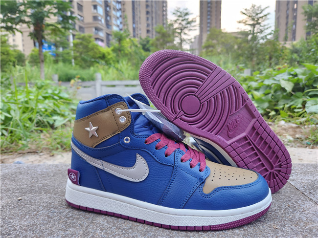 Women's Running Weapon Air Jordan 1 High Top Royal/Tan Shoes 0303 Women's Running Weapon Air Jordan 1 High Top Royal/Tan Shoes 0303